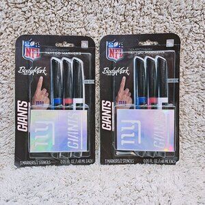 BodyMark temporary tattoo NY GIANTS stencils markers GAME DAY Superbowl Football